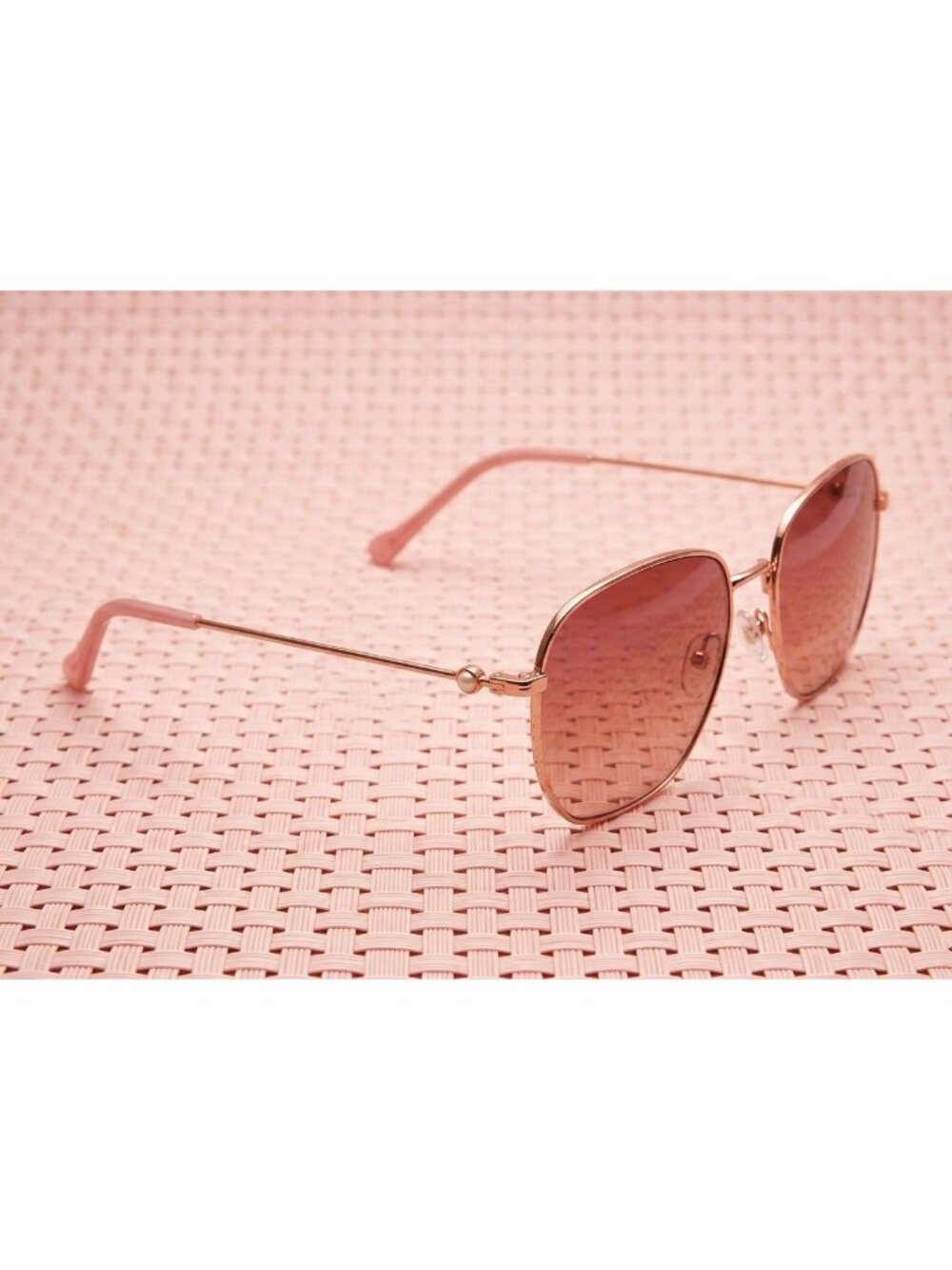 Jessica Simpson Geometric Rose Gold Sunglasses